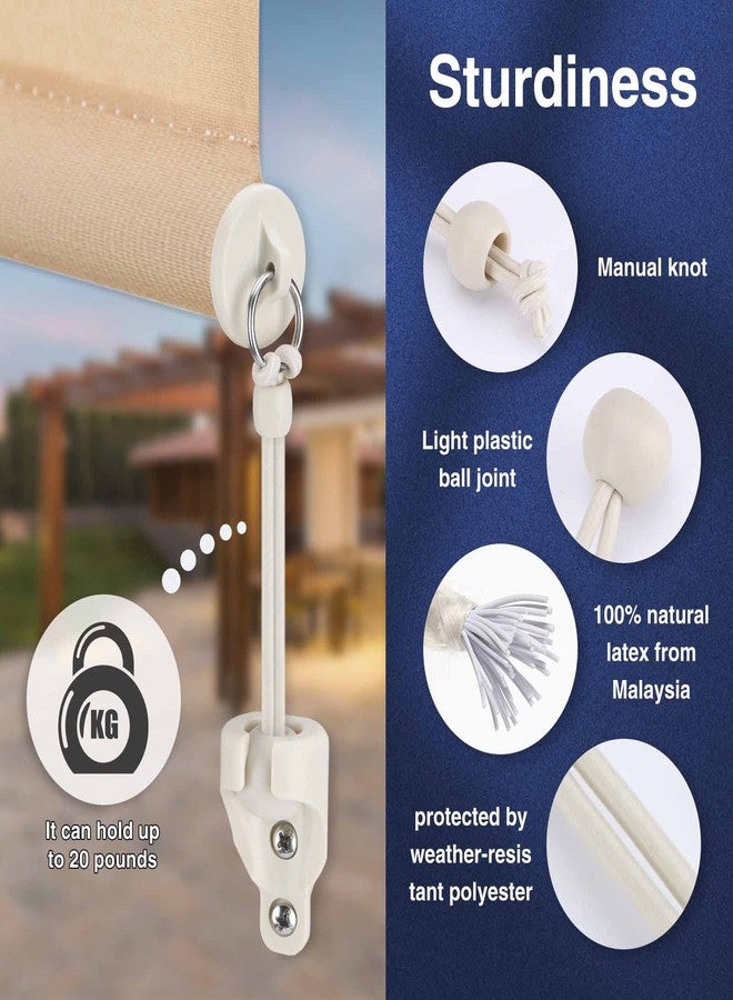 Vasteo Shade Replacement Parts Bungee and End Cap Sand,Weather Resistance,for Coolaroo Exterior Roller Shade,Outdoor Blind - Image 3